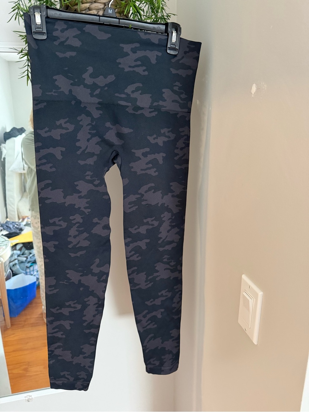 SPANX Black & Charcoal Camo High-Waist Leggings